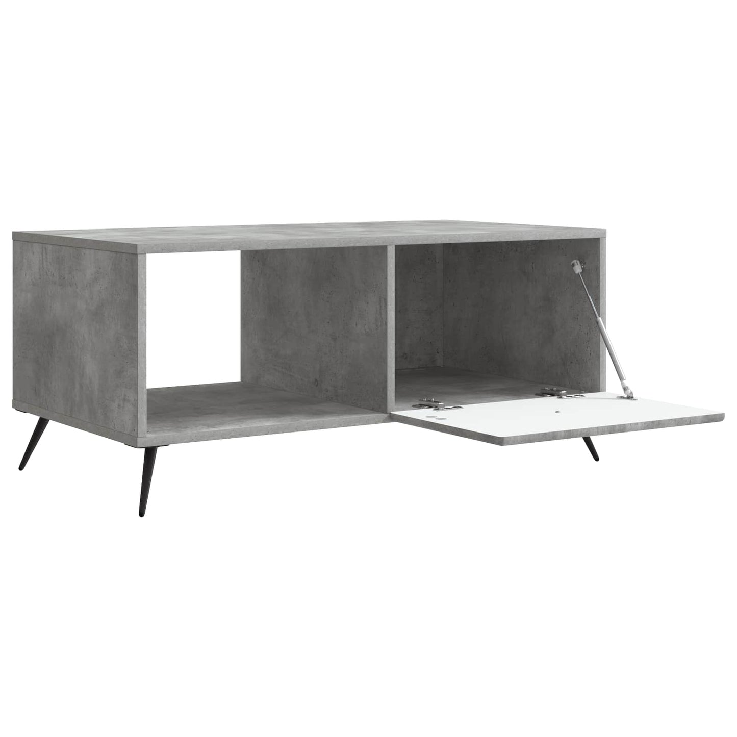 Salontafel Betongrijs 90 x 50 x 40 cm Bewerkt hout