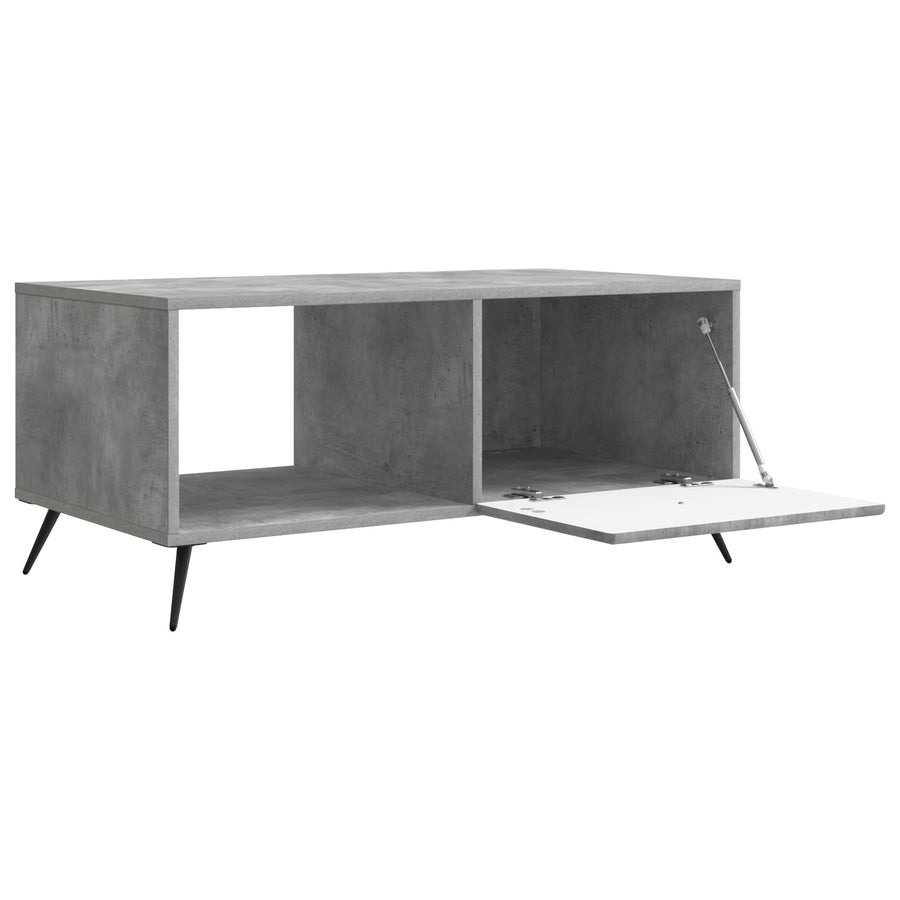 Salontafel Betongrijs 90 x 50 x 40 cm Bewerkt hout