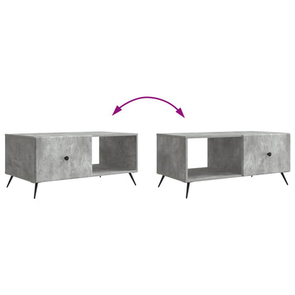 Salontafel Betongrijs 90 x 50 x 40 cm Bewerkt hout