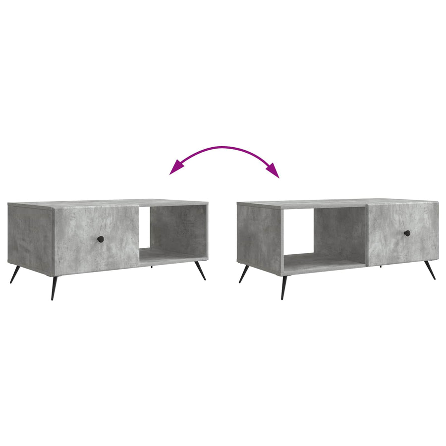 Salontafel Betongrijs 90 x 50 x 40 cm Bewerkt hout