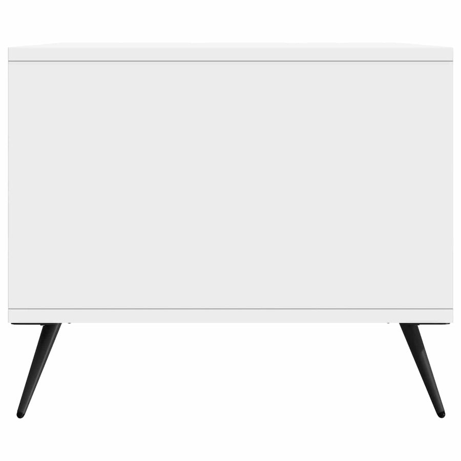 Salontafel Hoogglans Wit 90 x 50 x 40 cm Bewerkt hout