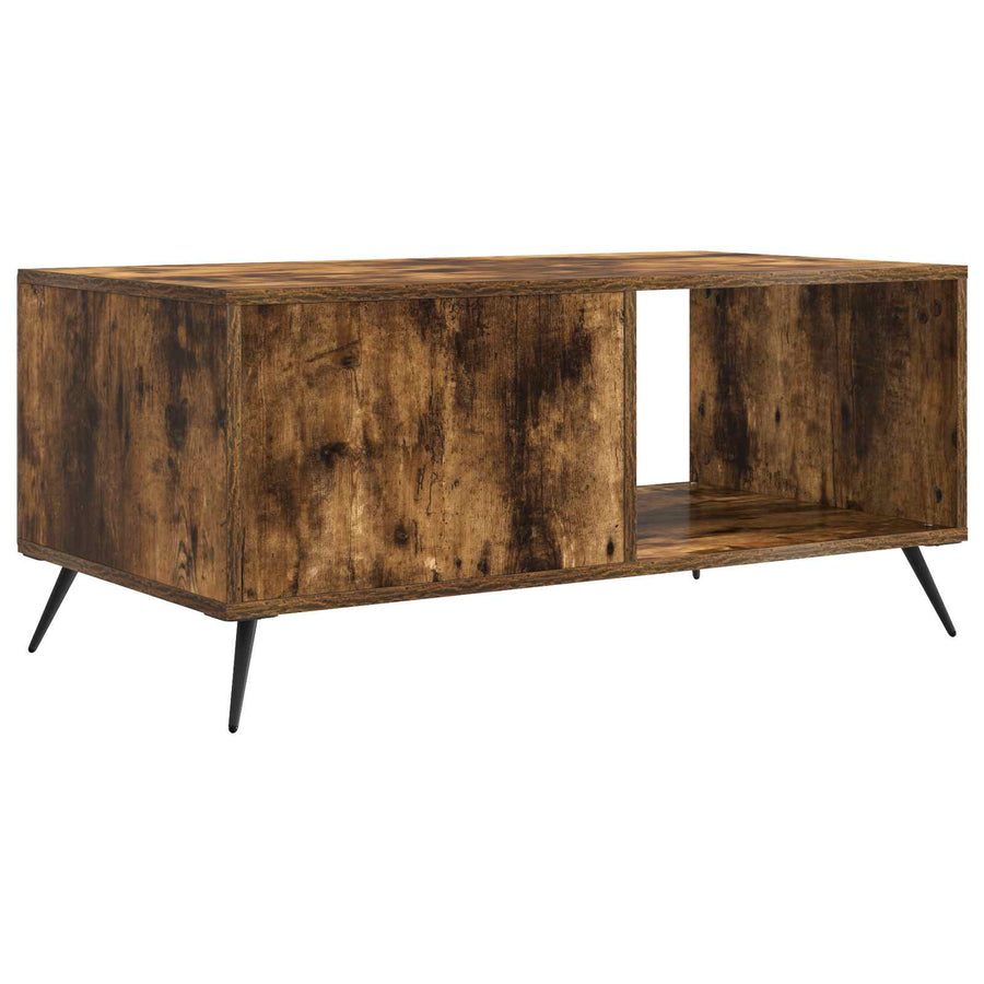 Salontafel Gerookt eiken 90 x 50 x 40 cm Bewerkt hout