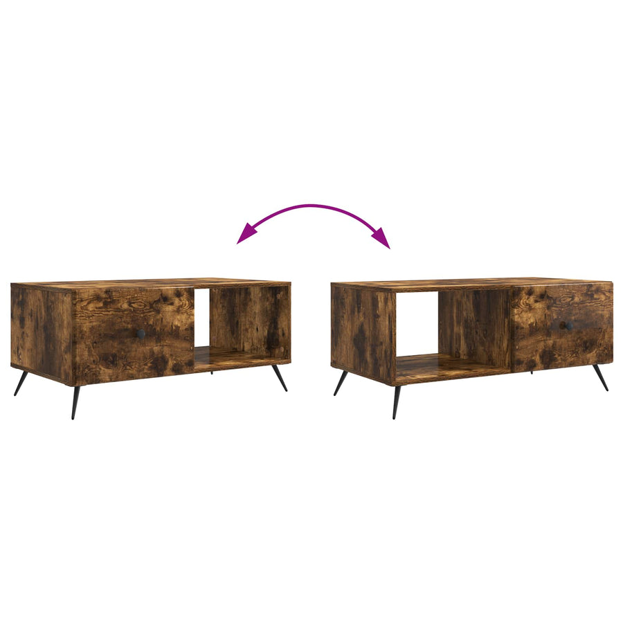 Salontafel Gerookt eiken 90 x 50 x 40 cm Bewerkt hout