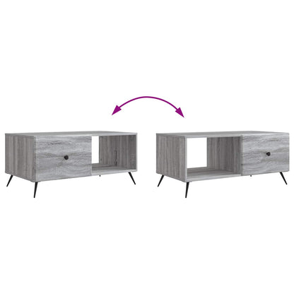 Salontafel Grijs sonoma 90 x 50 x 40 cm Bewerkt hout