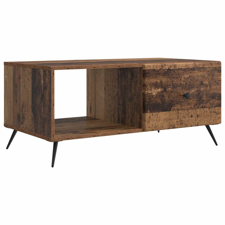 Salontafel Oud hout 90 x 50 x 40 cm Bewerkt hout