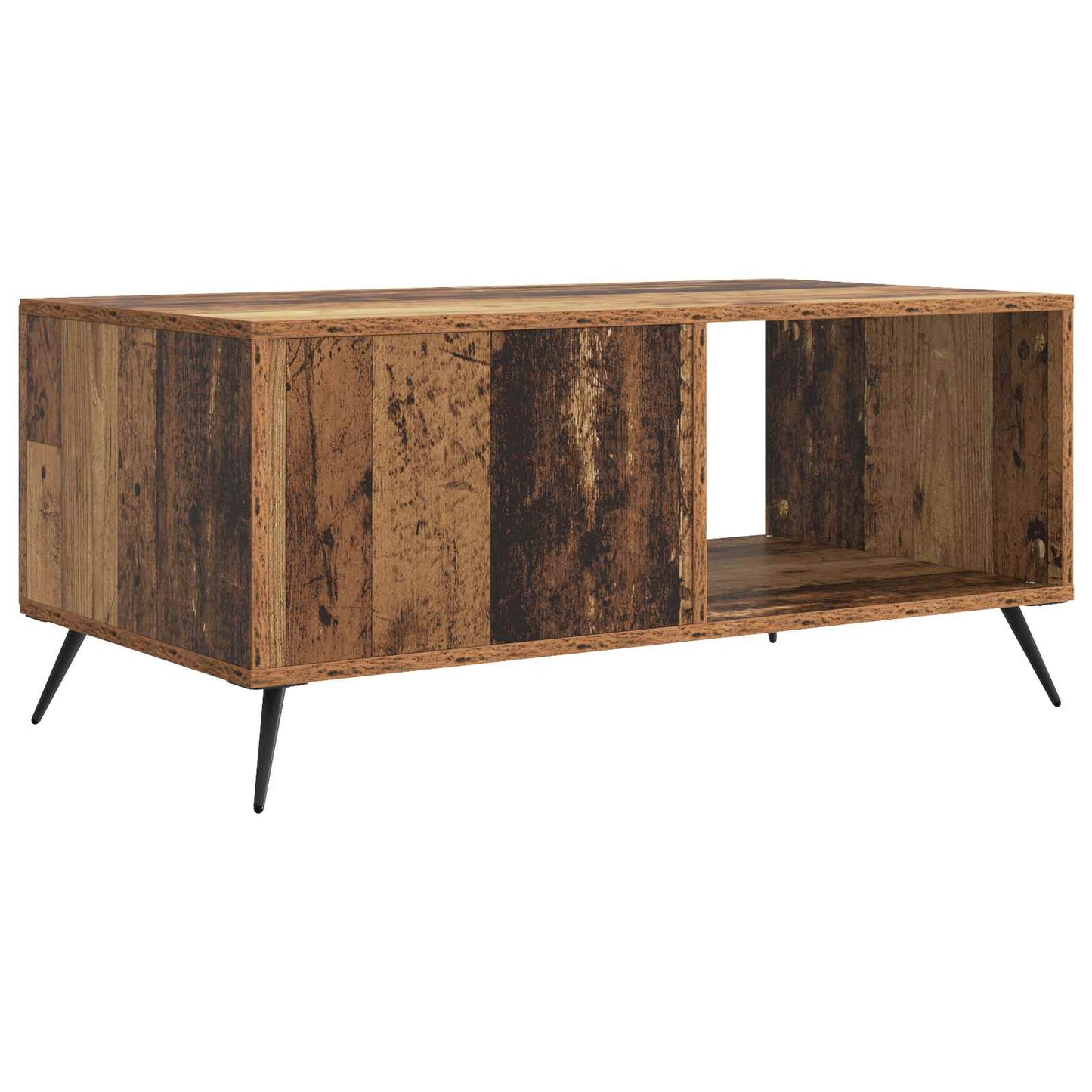 Salontafel Oud hout 90 x 50 x 40 cm Bewerkt hout