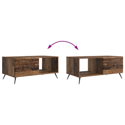 Salontafel Oud hout 90 x 50 x 40 cm Bewerkt hout