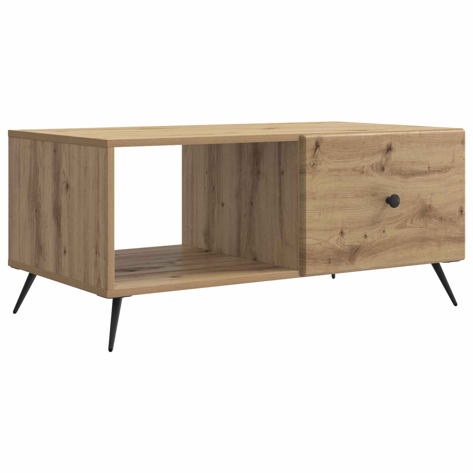 Salontafel Artisanaal eiken 90 x 50 x 40 cm Bewerkt hout