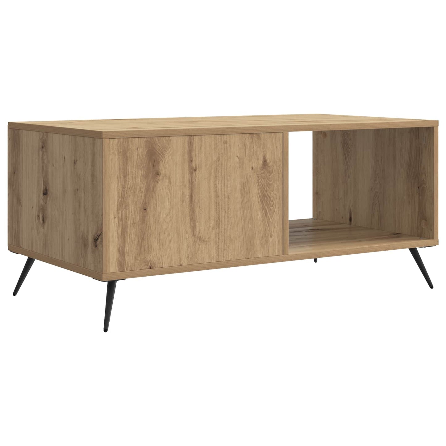 Salontafel Artisanaal eiken 90 x 50 x 40 cm Bewerkt hout