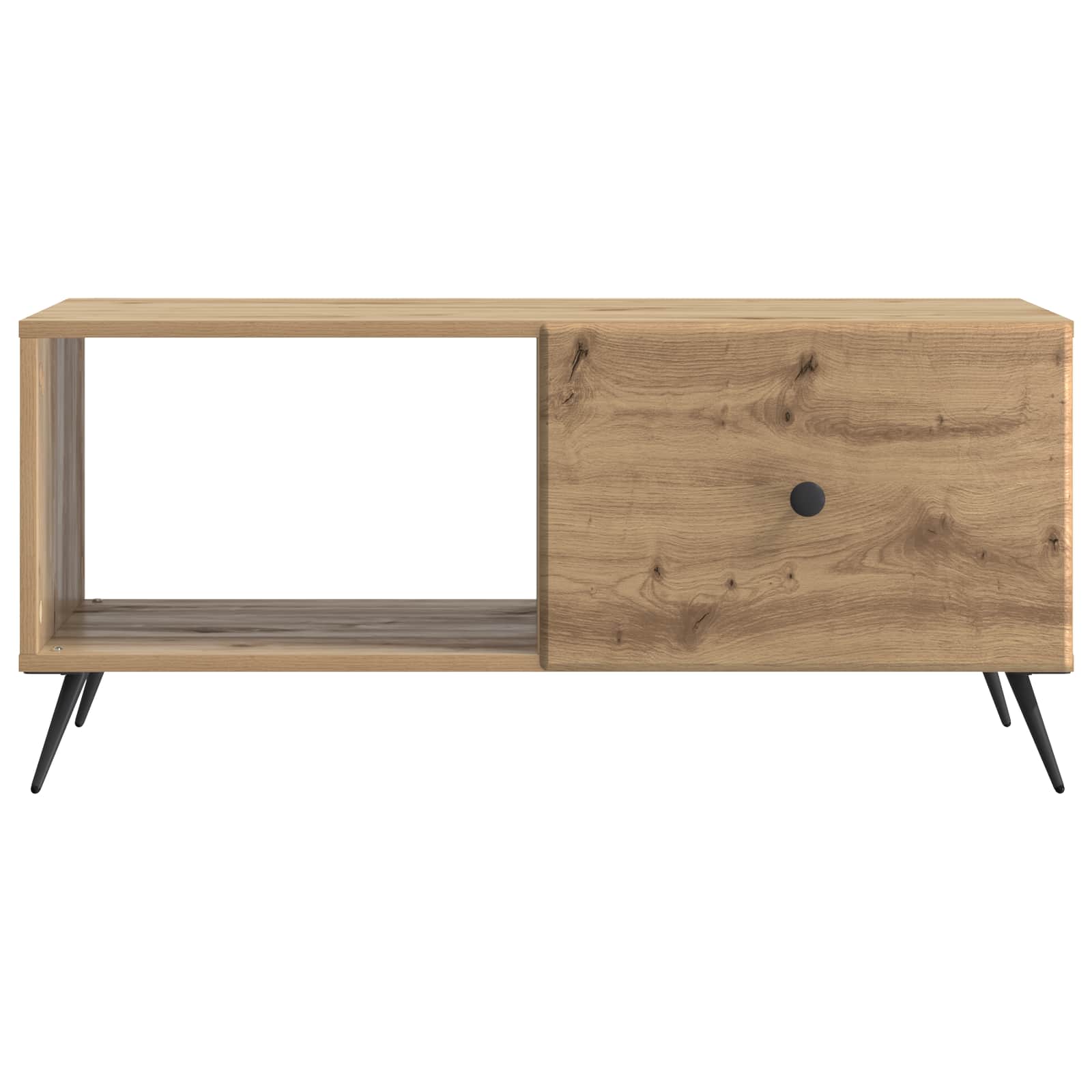 Salontafel Artisanaal eiken 90 x 50 x 40 cm Bewerkt hout