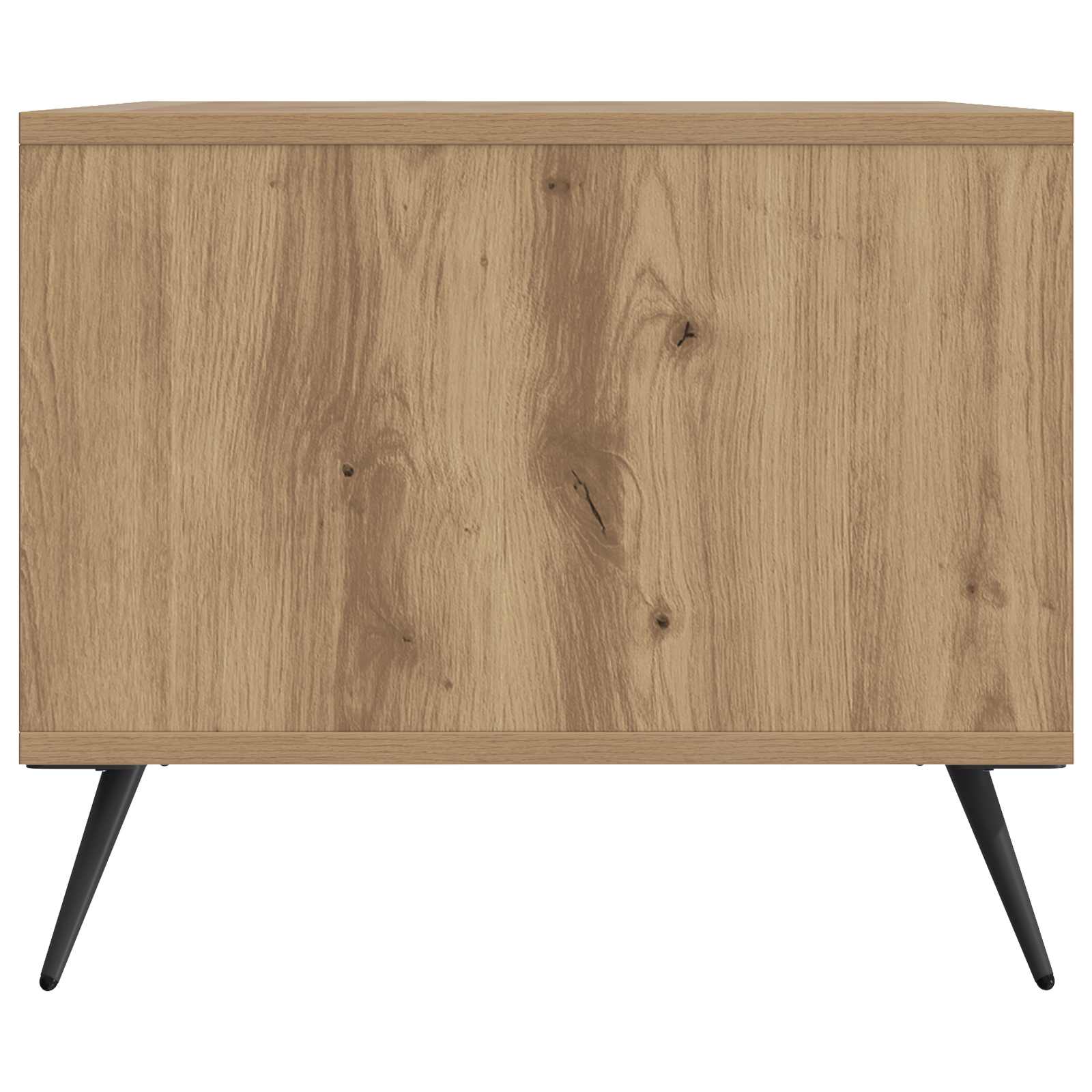 Salontafel Artisanaal eiken 90 x 50 x 40 cm Bewerkt hout