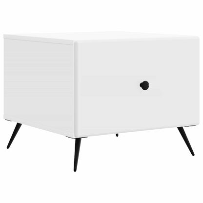 Salontafel met lade Wit 49 x 50 x 40 cm Bewerkt hout