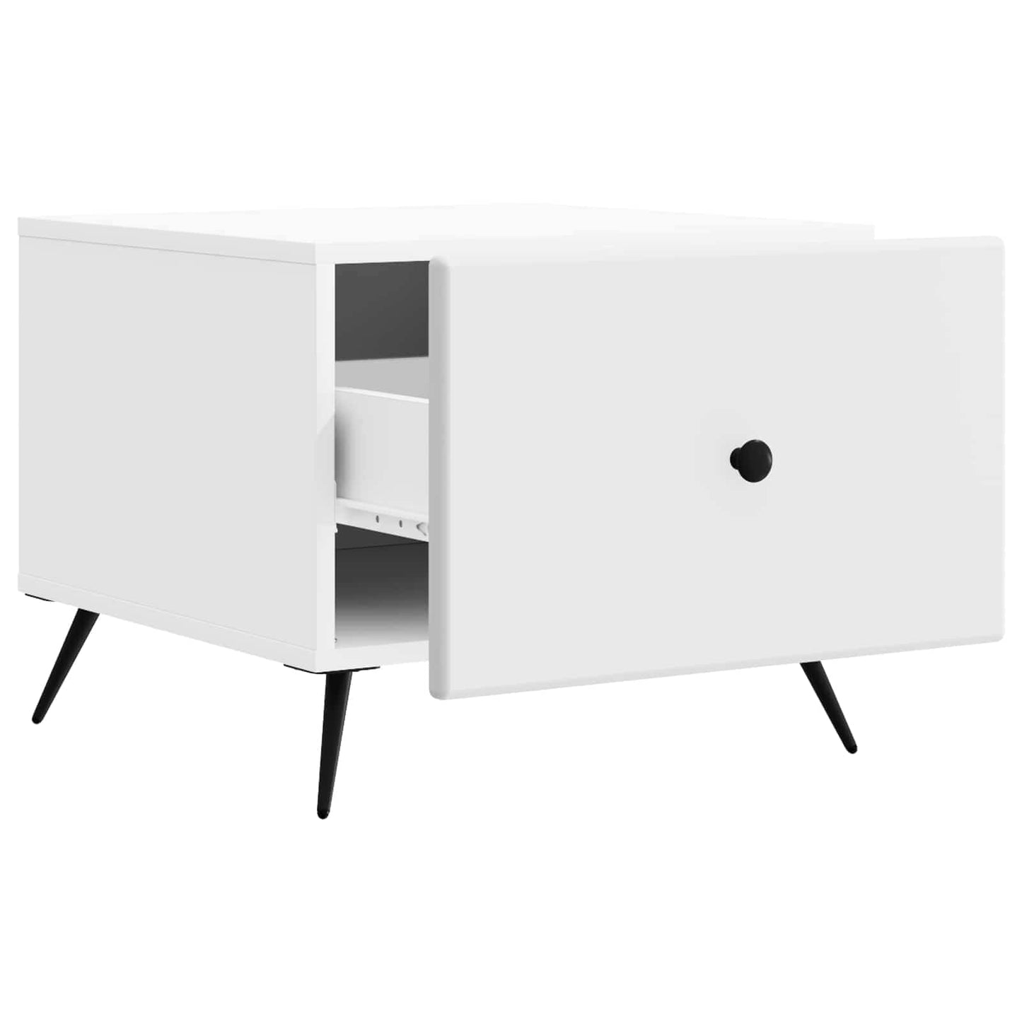 Salontafel met lade Wit 49 x 50 x 40 cm Bewerkt hout