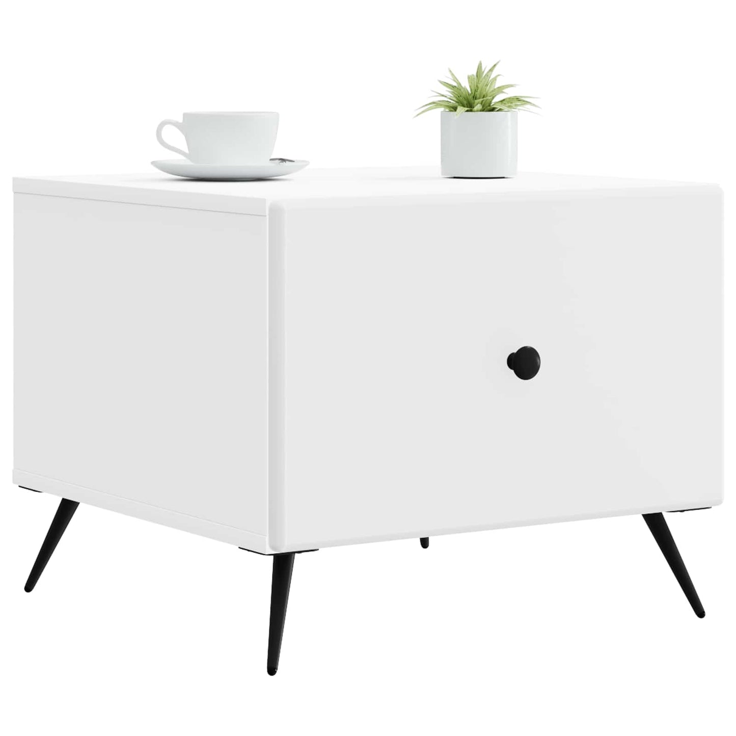 Salontafel met lade Wit 49 x 50 x 40 cm Bewerkt hout