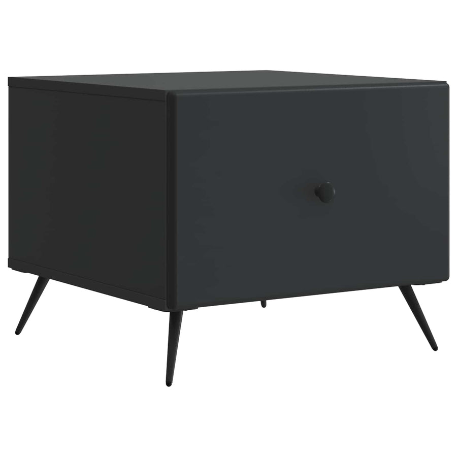 Salontafel met lade Zwart 49 x 50 x 40 cm Bewerkt hout