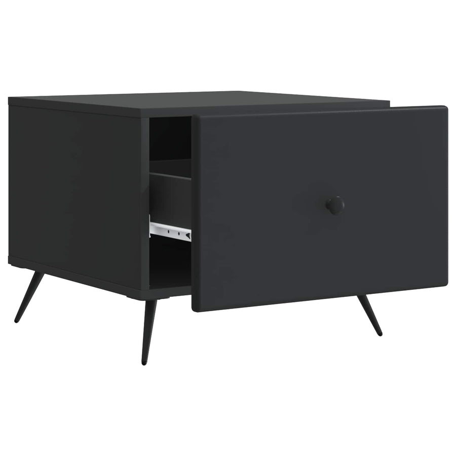 Salontafel met lade Zwart 49 x 50 x 40 cm Bewerkt hout
