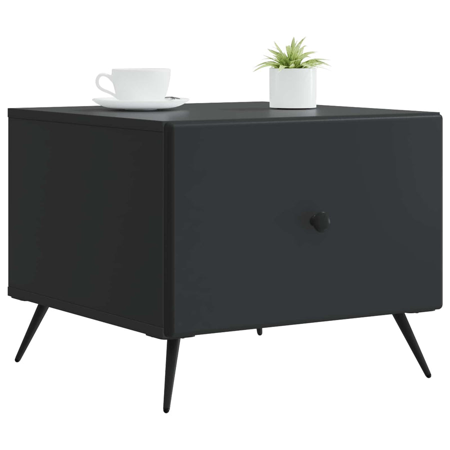 Salontafel met lade Zwart 49 x 50 x 40 cm Bewerkt hout