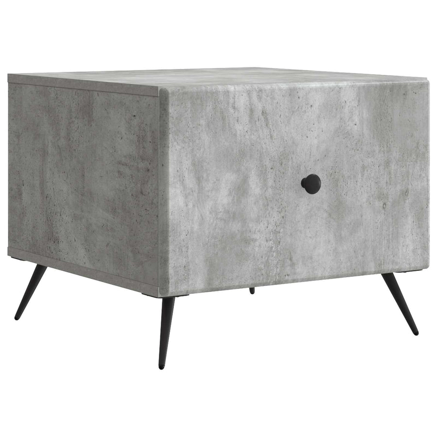 Salontafel met lade Betongrijs 49 x 50 x 40 cm Bewerkt hout