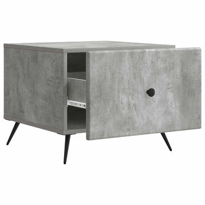 Salontafel met lade Betongrijs 49 x 50 x 40 cm Bewerkt hout