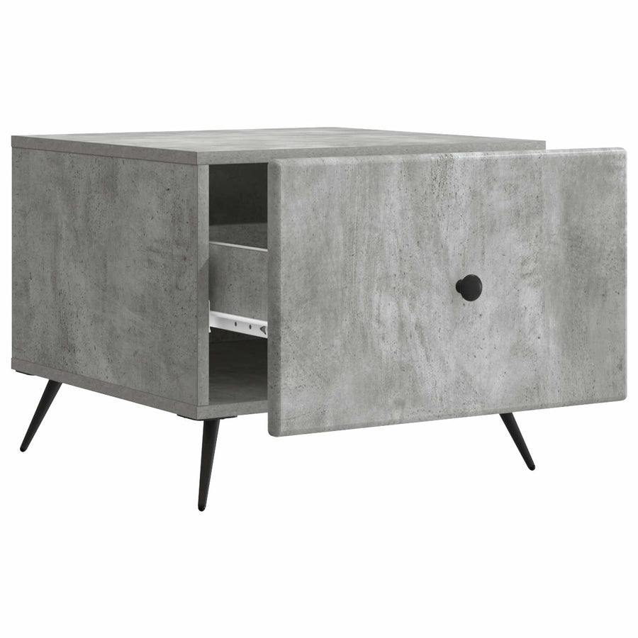 Salontafel met lade Betongrijs 49 x 50 x 40 cm Bewerkt hout