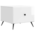 Salontafel met lade 49x50x40 cm hoogglans wit bewerkt hout