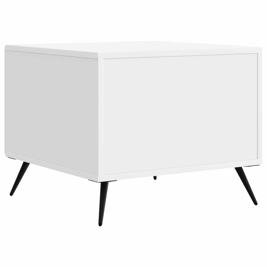 Salontafel met lade Hoogglans Wit 49 x 50 x 40 cm Bewerkt hout
