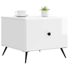Salontafel met lade Hoogglans Wit 49 x 50 x 40 cm Bewerkt hout
