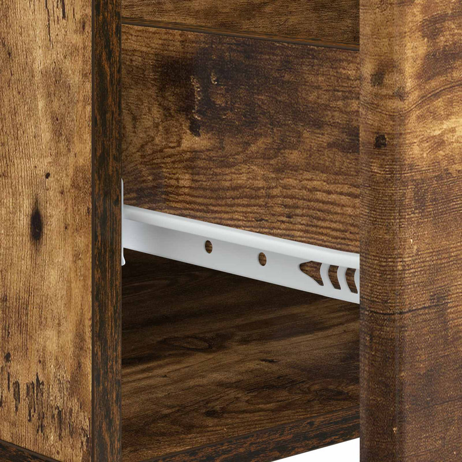 Salontafel met lade Gerookt eiken 49 x 50 x 40 cm Bewerkt hout