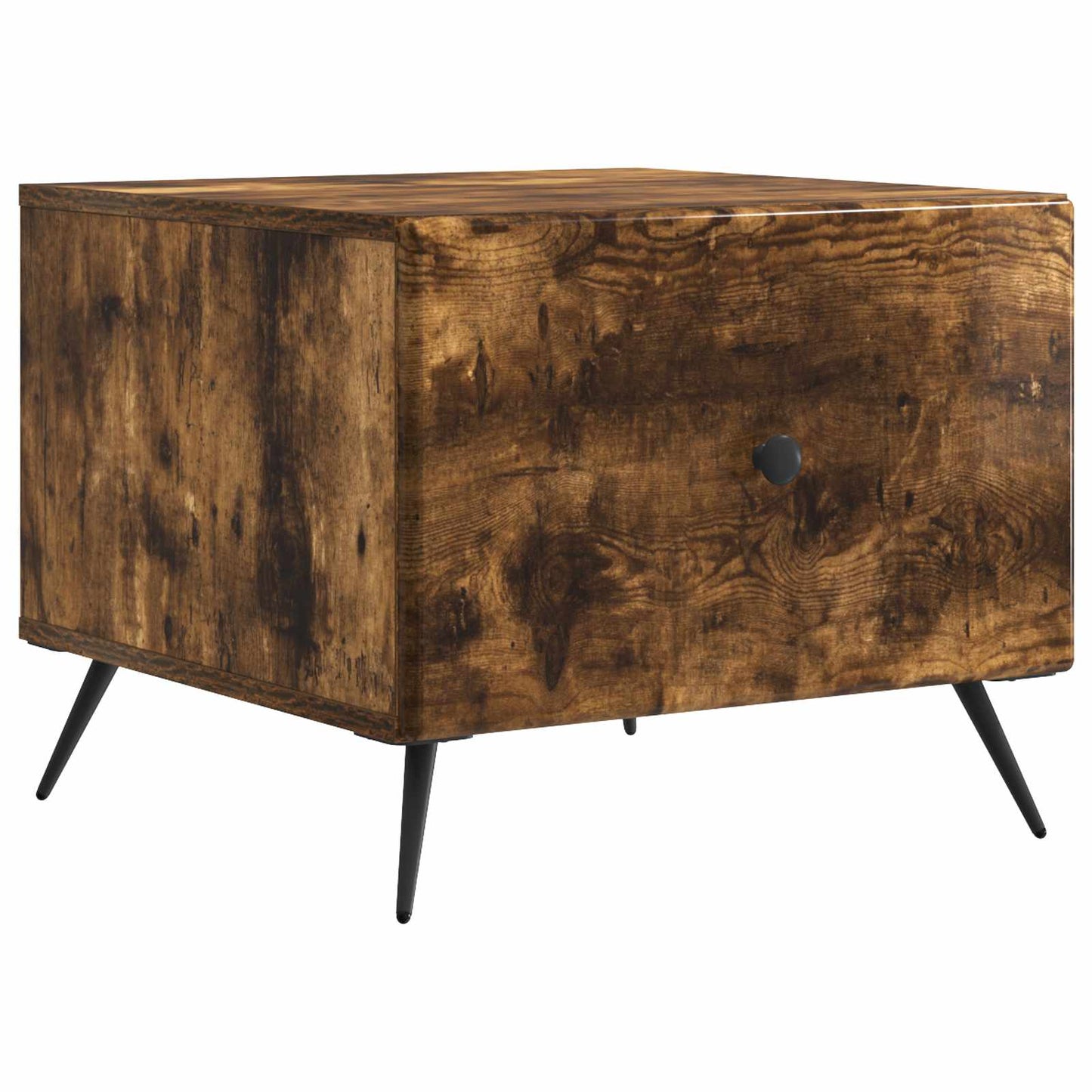 Salontafel met lade Gerookt eiken 49 x 50 x 40 cm Bewerkt hout