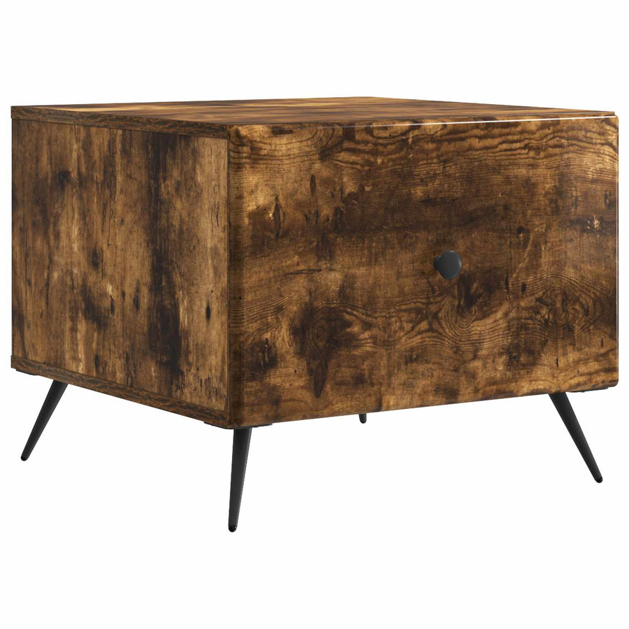 Salontafel met lade Gerookt eiken 49 x 50 x 40 cm Bewerkt hout