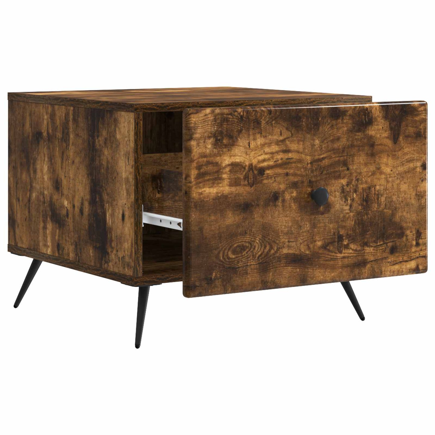 Salontafel met lade Gerookt eiken 49 x 50 x 40 cm Bewerkt hout