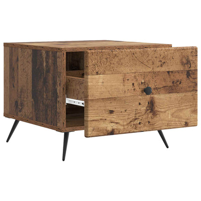 Salontafel met lade Oud hout 49 x 50 x 40 cm Bewerkt hout