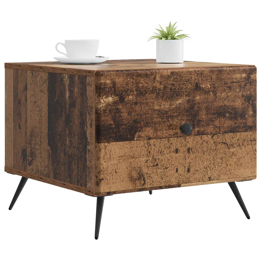 Salontafel met lade Oud hout 49 x 50 x 40 cm Bewerkt hout