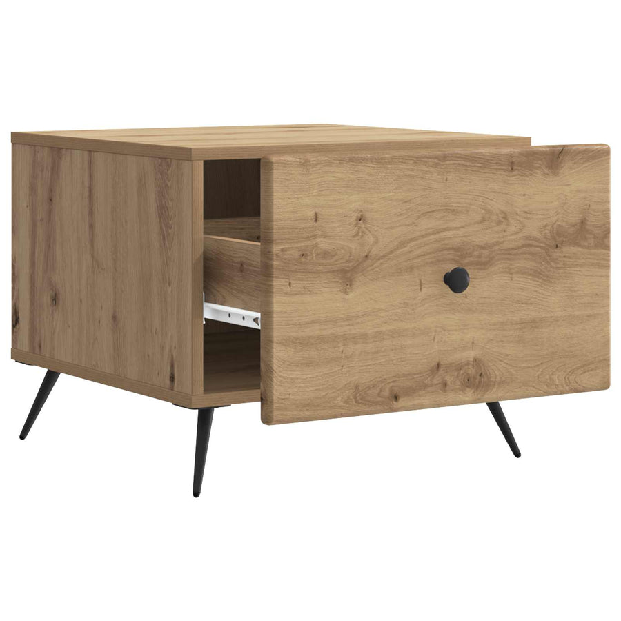 Salontafel Artisanaal eiken 49 x 50 x 40 cm Bewerkt hout
