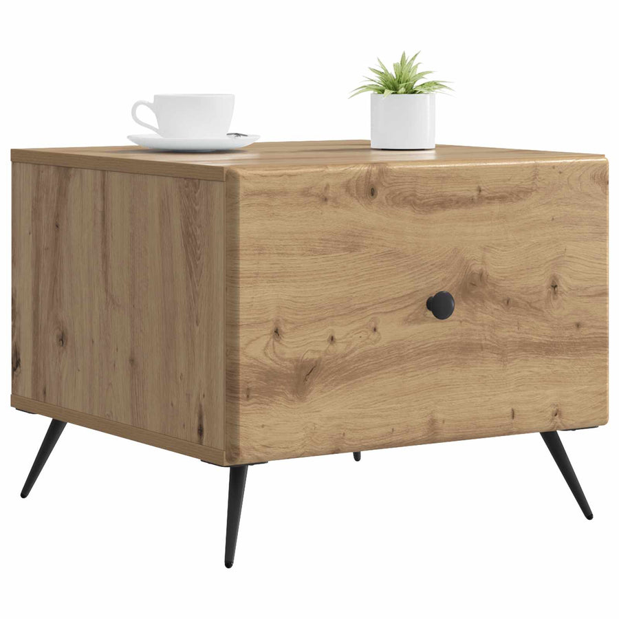 Salontafel Artisanaal eiken 49 x 50 x 40 cm Bewerkt hout
