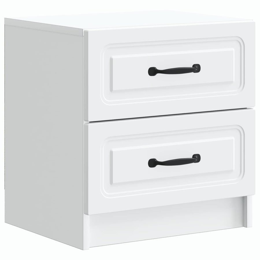 Nachtkastje met lade Wit 43 x 34,5 x 44,5 cm Bewerkt hout