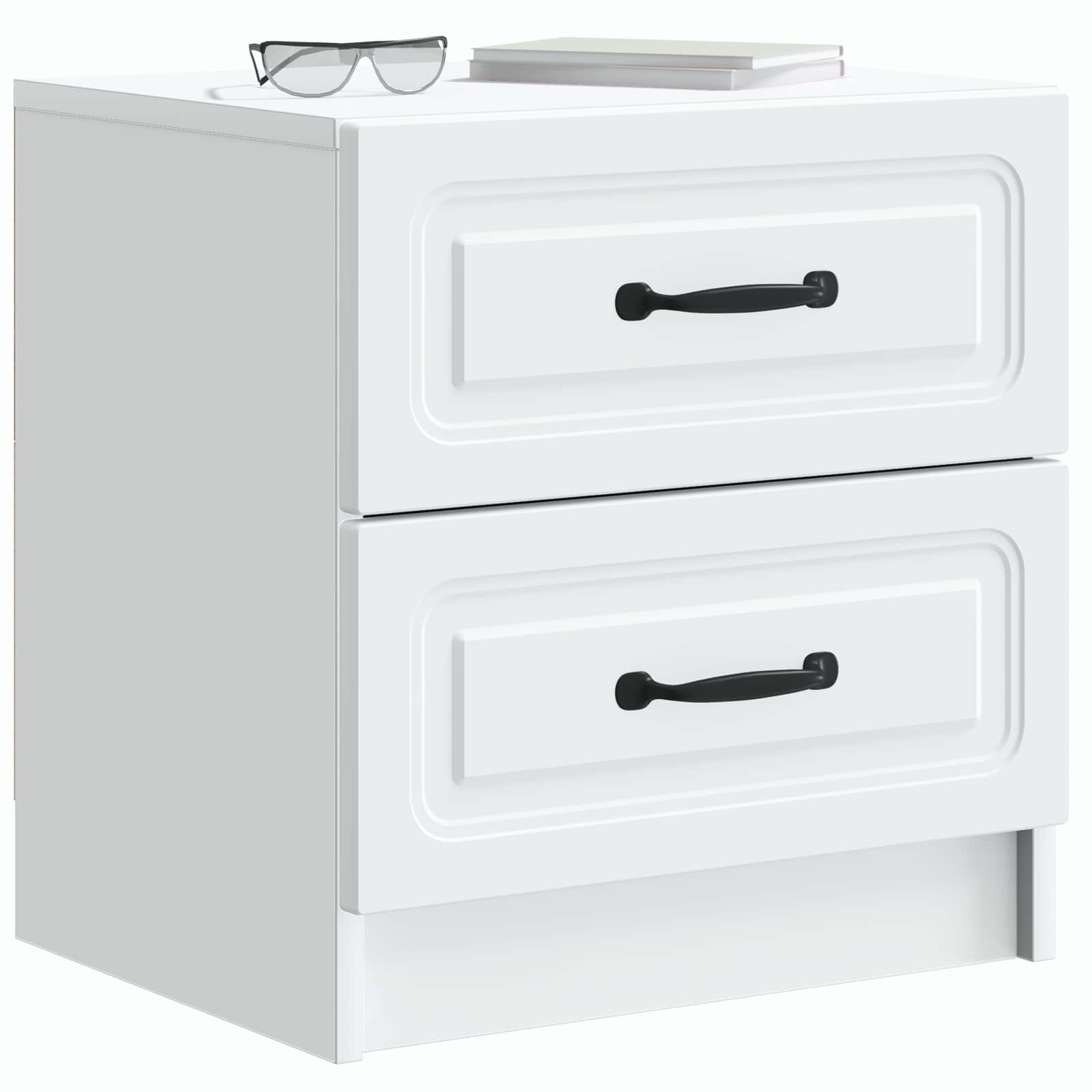 Nachtkastje met lade Wit 43 x 34,5 x 44,5 cm Bewerkt hout