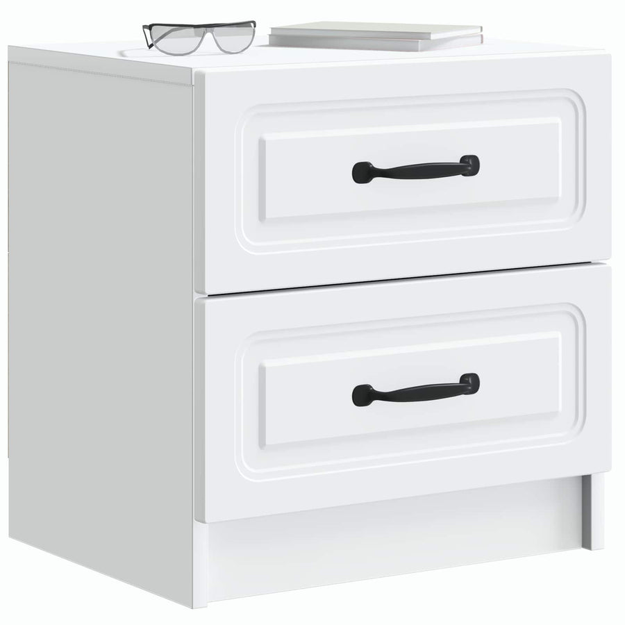 Nachtkastje met lade Wit 43 x 34,5 x 44,5 cm Bewerkt hout