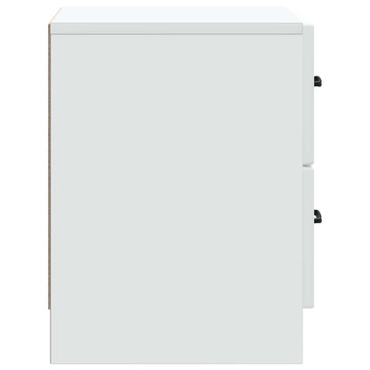 Nachtkastje met lade Wit 43 x 34,5 x 44,5 cm Bewerkt hout