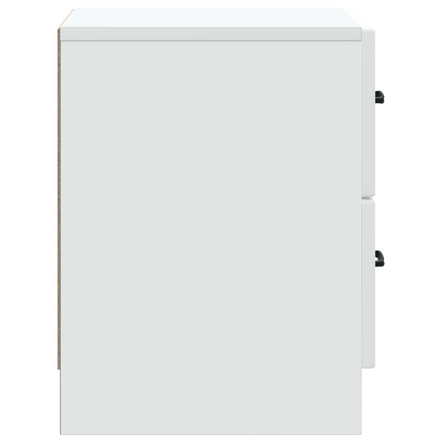 Nachtkastje met lade Wit 43 x 34,5 x 44,5 cm Bewerkt hout