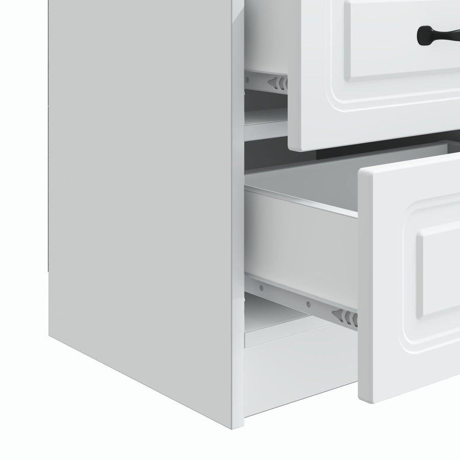 Nachtkastje met lade 2 pcs Wit 43 x 34,5 x 44,5 cm Bewerkt hout