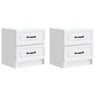 Nachtkastje 2 stuks wit 43x34,5x44,5 cm bewerkt hout
