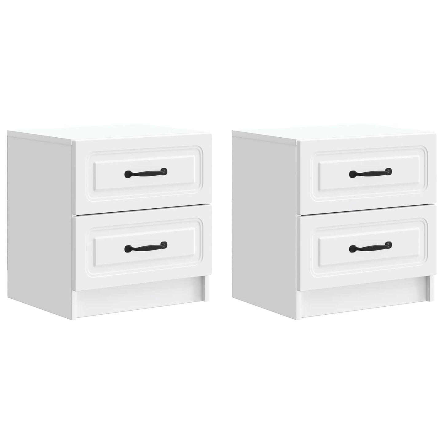 Nachtkastje met lade 2 pcs Wit 43 x 34,5 x 44,5 cm Bewerkt hout