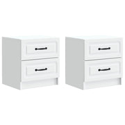Nachtkastje 2 stuks wit 43x34,5x44,5 cm bewerkt hout