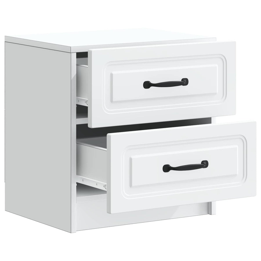 Nachtkastje met lade 2 pcs Wit 43 x 34,5 x 44,5 cm Bewerkt hout