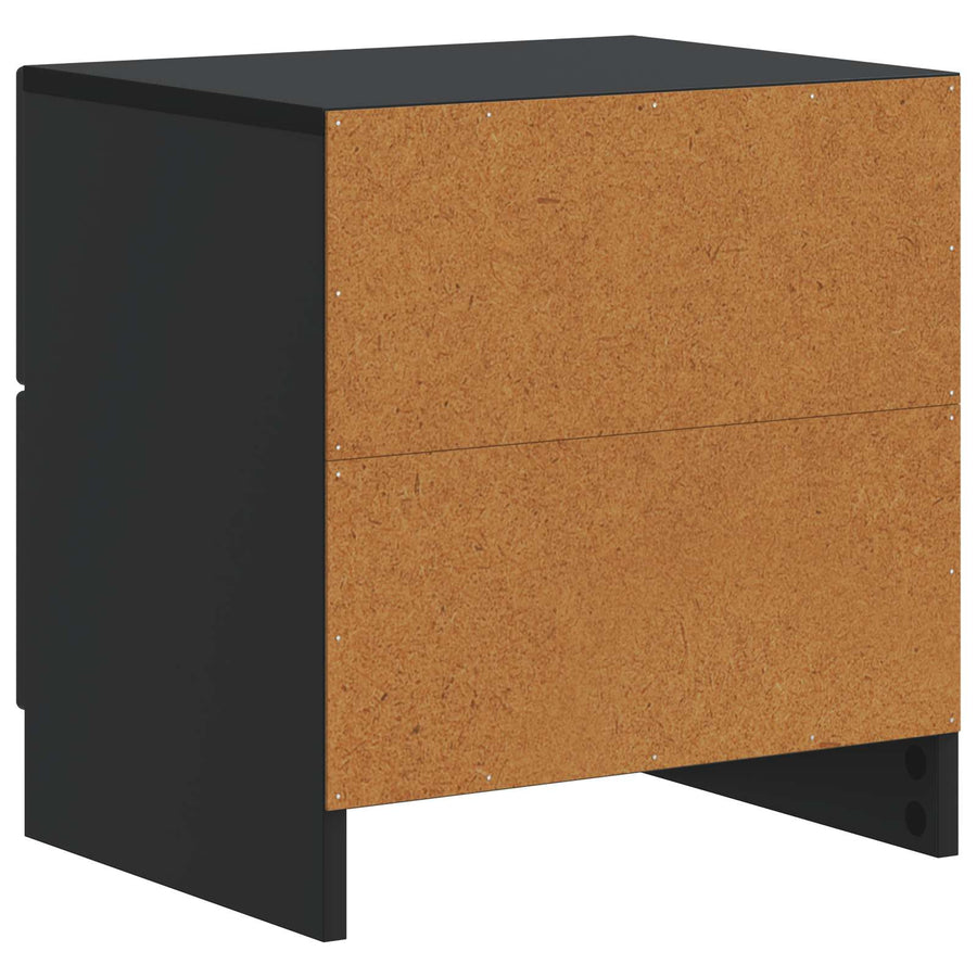 Nachtkastje met lade Zwart 43 x 34,5 x 44,5 cm Bewerkt hout