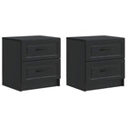 Nachtkastje 2 stuks zwart 43x34.5x44.5 cm