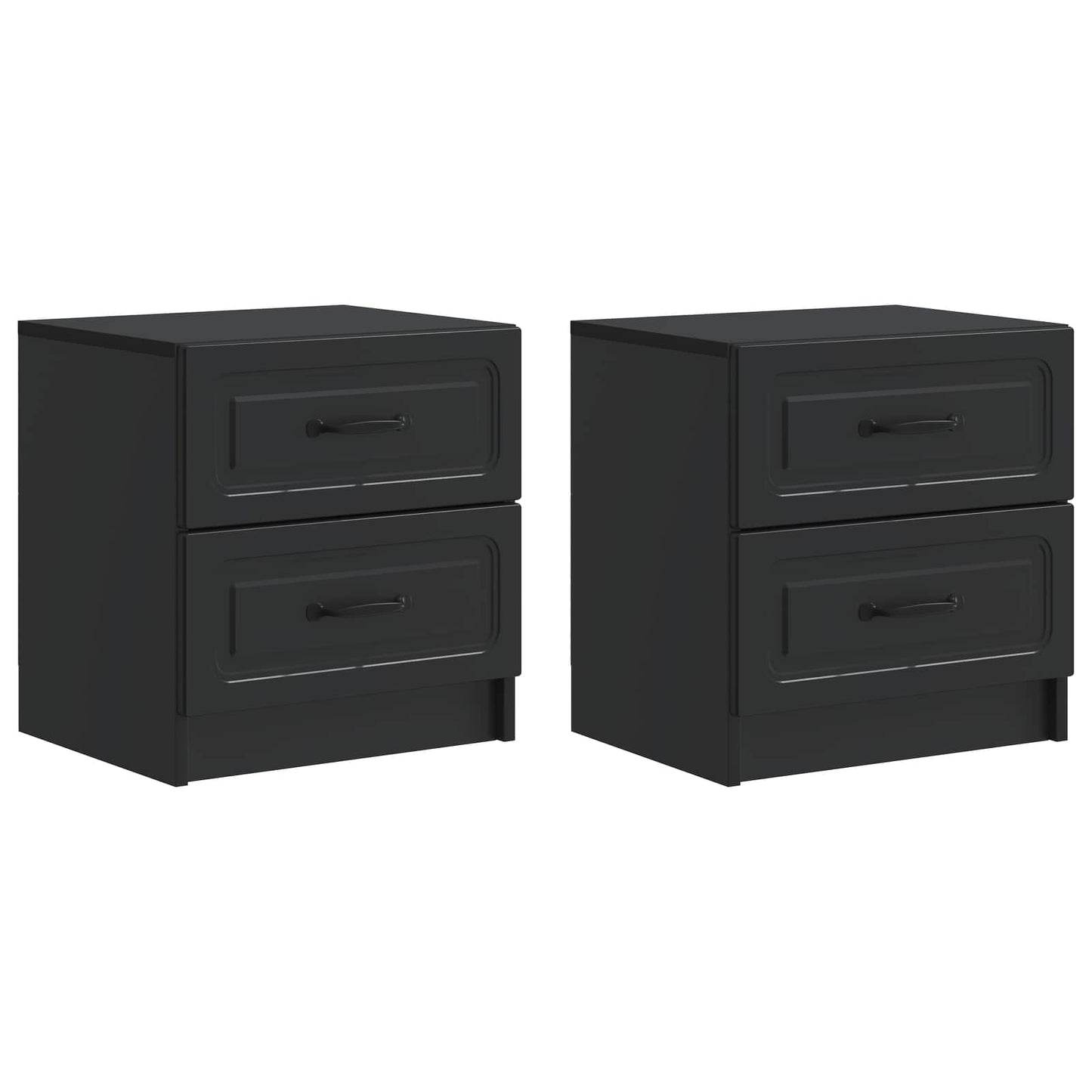 Nachtkastje 2 pcs Zwart 43 x 34,5 x 44,5 cm Bewerkt hout
