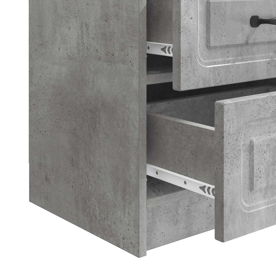 Nachtkastje 2 pcs Betongrijs 43 x 34,5 x 44,5 cm Bewerkt hout