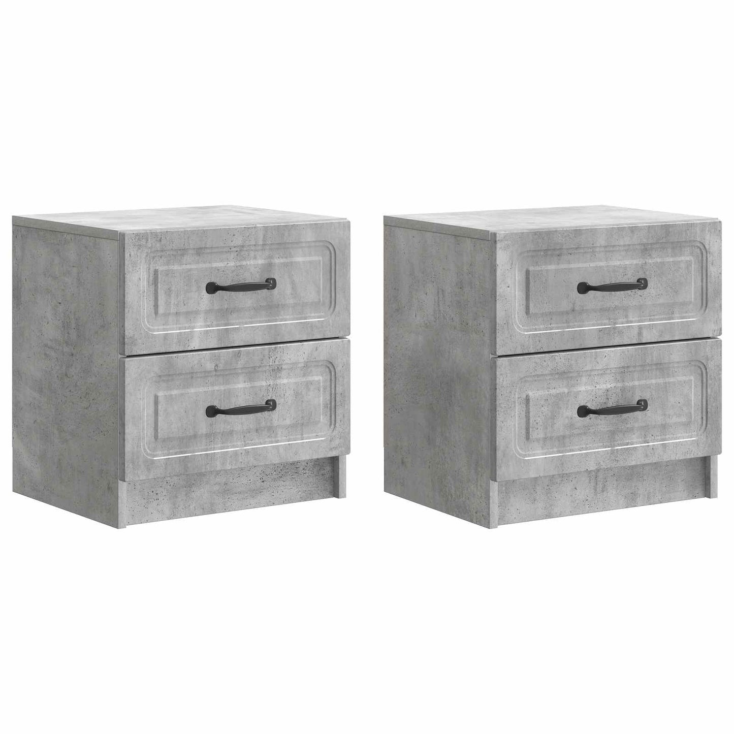 Nachtkastje 2 pcs Betongrijs 43 x 34,5 x 44,5 cm Bewerkt hout